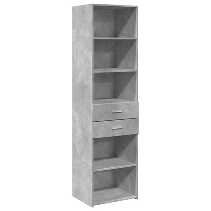 Hoge kast 50x42,5x185 cm bewerkt hout betongrijs
