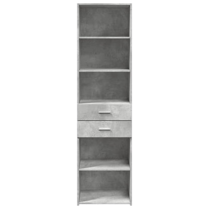 Hoge kast 50x42,5x185 cm bewerkt hout betongrijs
