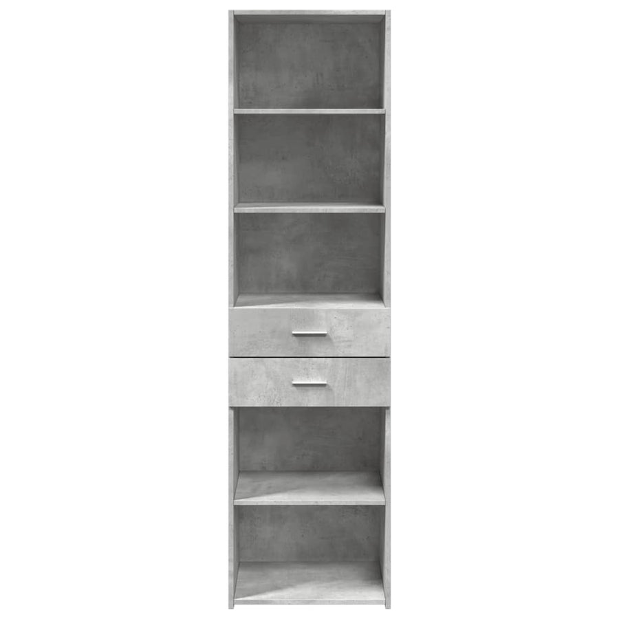 Hoge kast 50x42,5x185 cm bewerkt hout betongrijs