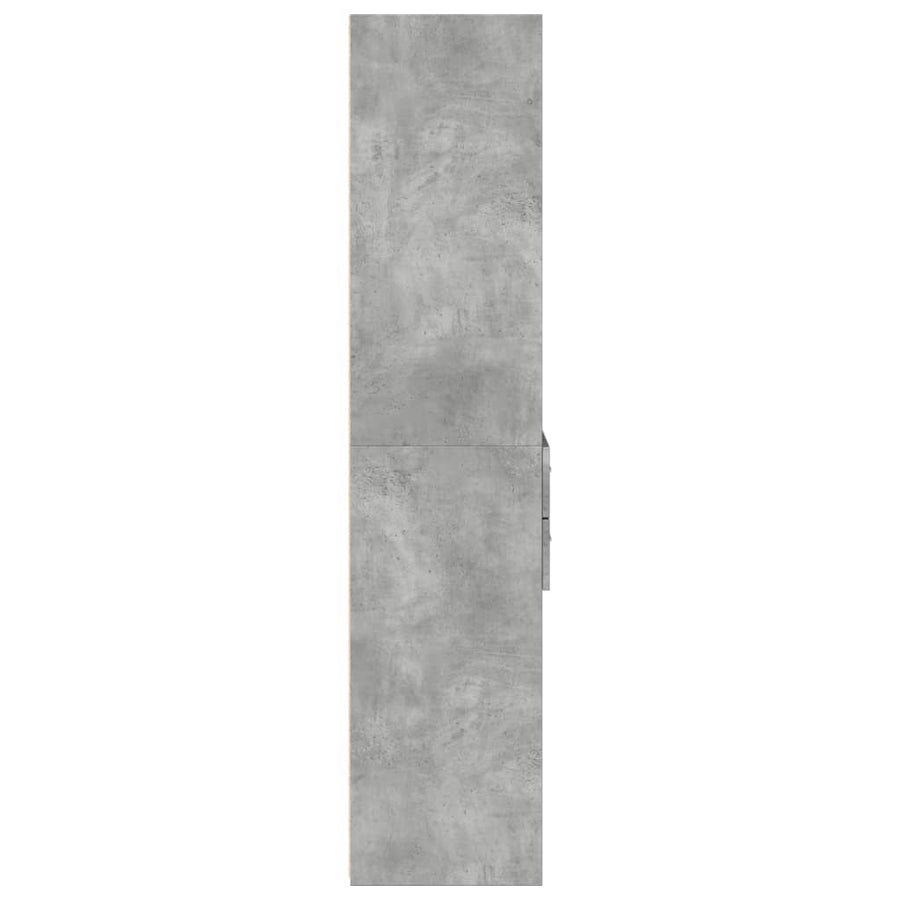 Hoge kast 50x42,5x185 cm bewerkt hout betongrijs