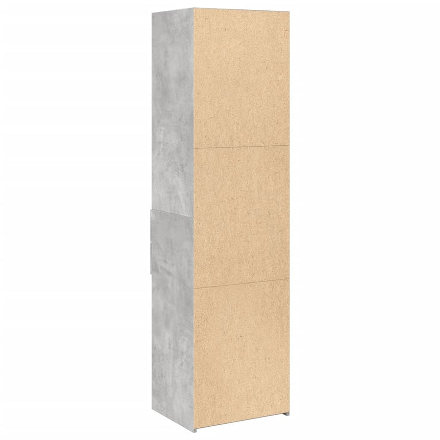 Hoge kast 50x42,5x185 cm bewerkt hout betongrijs