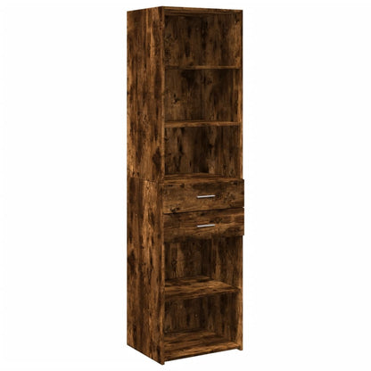 Hoge kast 50x42,5x185 cm bewerkt hout gerookt eikenkleurig