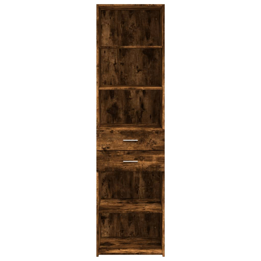 Hoge kast 50x42,5x185 cm bewerkt hout gerookt eikenkleurig