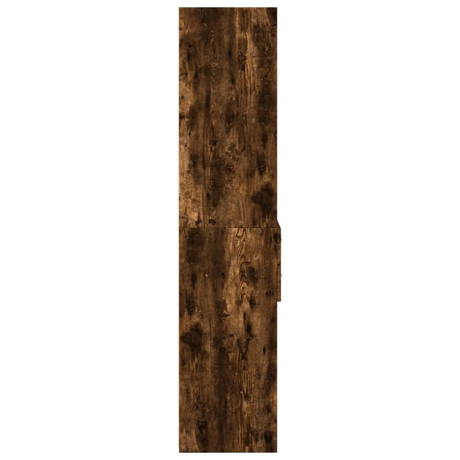 Hoge kast 50x42,5x185 cm bewerkt hout gerookt eikenkleurig