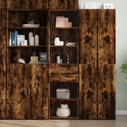 Hoge kast 50x42,5x185 cm bewerkt hout gerookt eiken