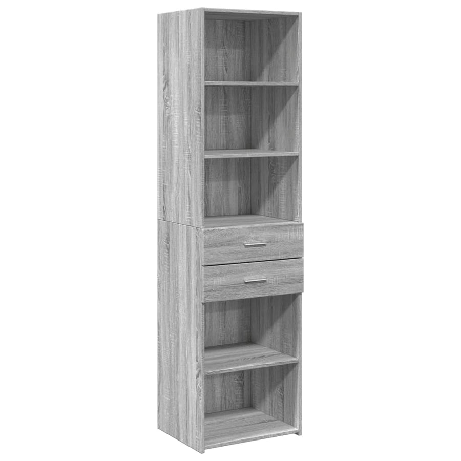 Hoge kast 50x42,5x185 cm bewerkt hout grijs sonoma eikenkleurig