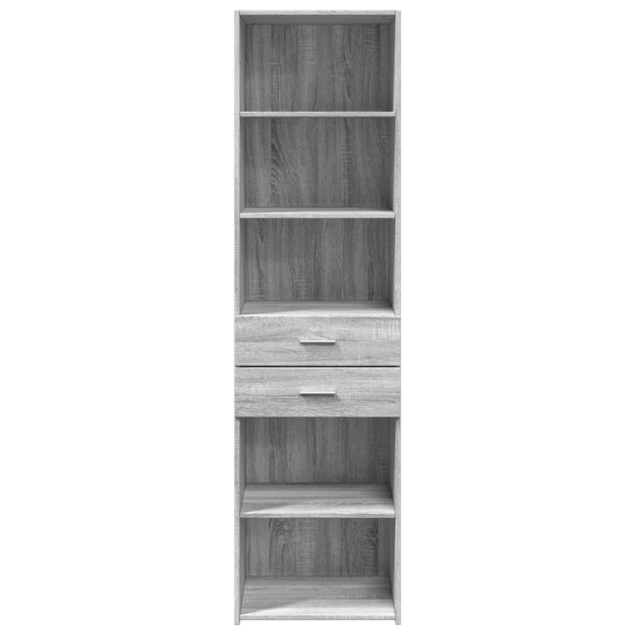 Hoge kast 50x42,5x185 cm bewerkt hout grijs sonoma eikenkleurig