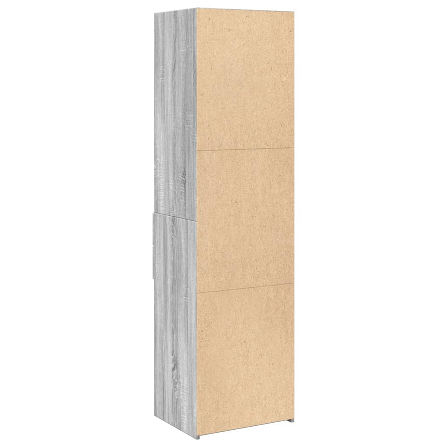 Hoge kast 50x42,5x185 cm bewerkt hout grijs sonoma eikenkleurig