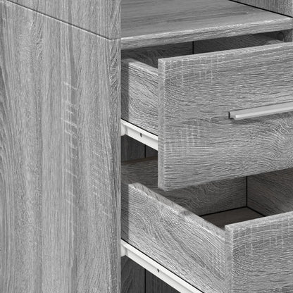 Hoge kast 50x42,5x185 cm bewerkt hout grijs sonoma eikenkleurig