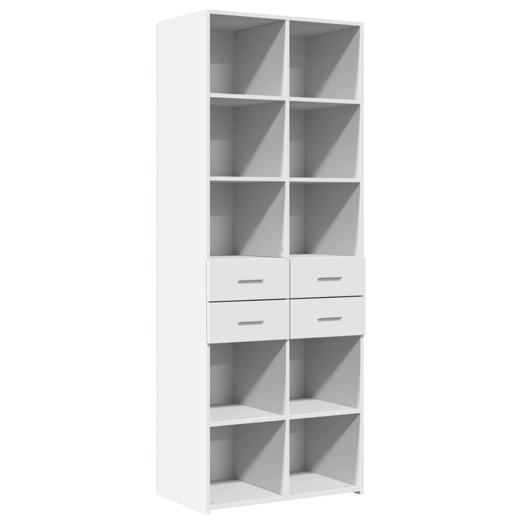 Hoge kast 70x42,5x185 cm bewerkt hout wit