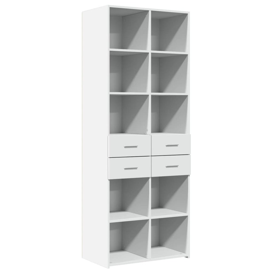 Hoge kast 70x42,5x185 cm bewerkt hout wit