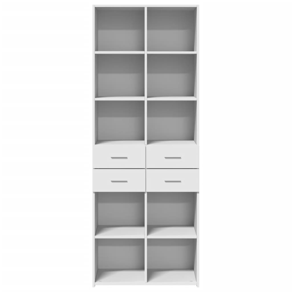 Hoge kast 70x42,5x185 cm bewerkt hout wit
