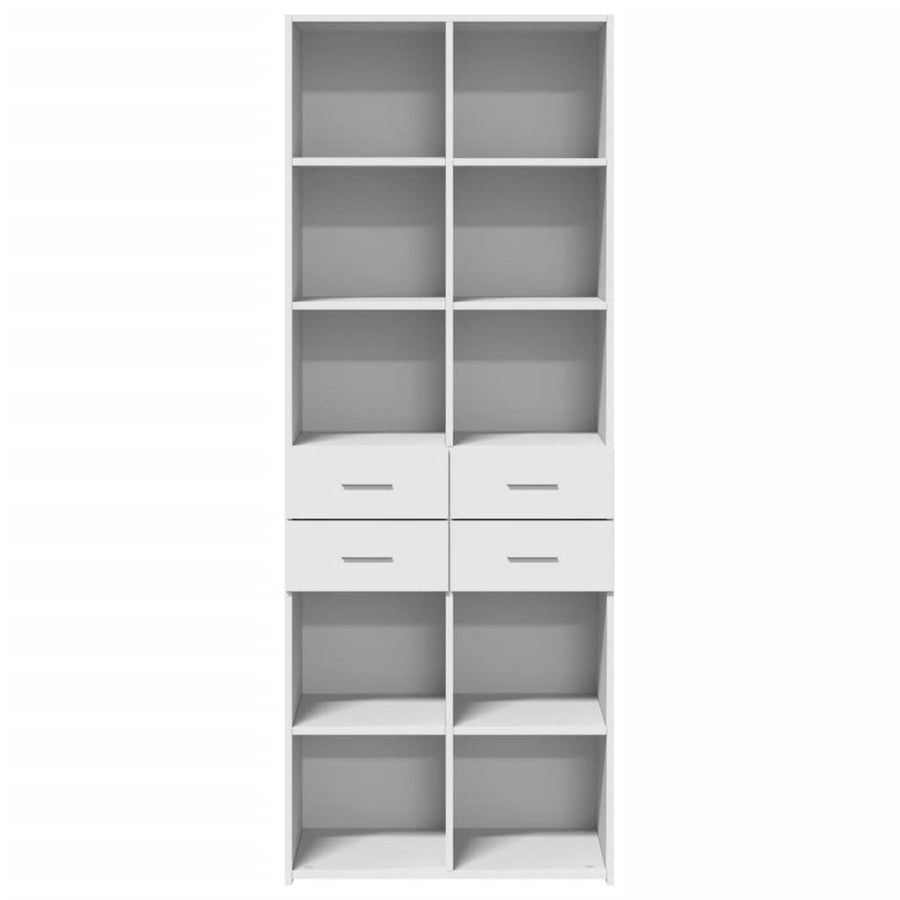 Hoge kast 70x42,5x185 cm bewerkt hout wit