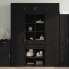 Tall cabinet 70x42.5x185 cm engineered wood black