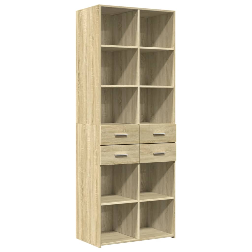 Hoge kast 70x42,5x185 cm bewerkt hout sonoma eikenkleurig
