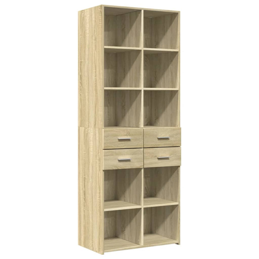 Hoge kast 70x42,5x185 cm bewerkt hout sonoma eikenkleurig