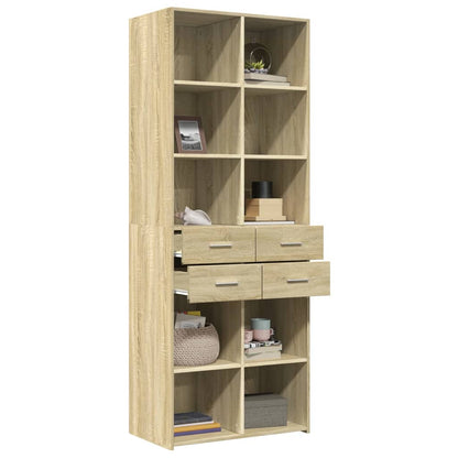 Hoge kast 70x42,5x185 cm bewerkt hout sonoma eikenkleurig