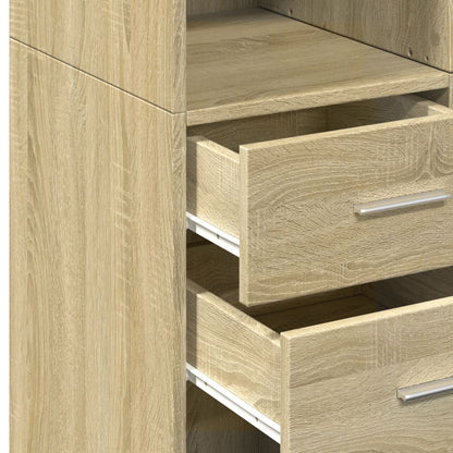 Hoge kast 70x42,5x185 cm bewerkt hout sonoma eikenkleurig