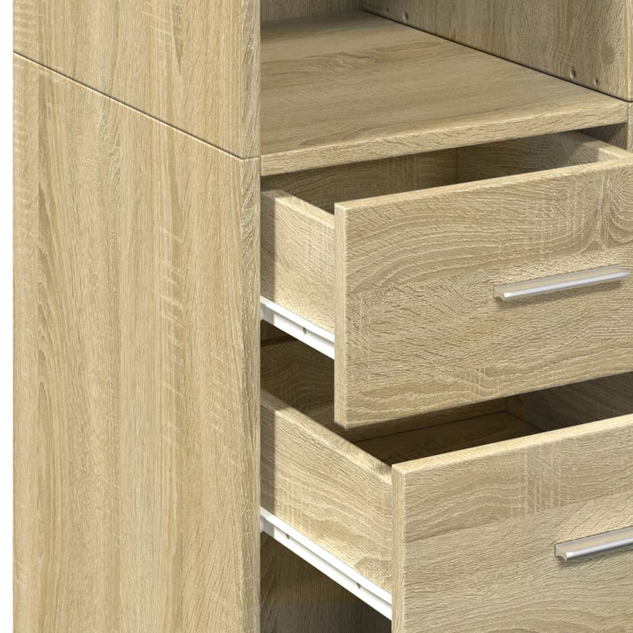 Hoge kast 70x42,5x185 cm bewerkt hout sonoma eikenkleurig
