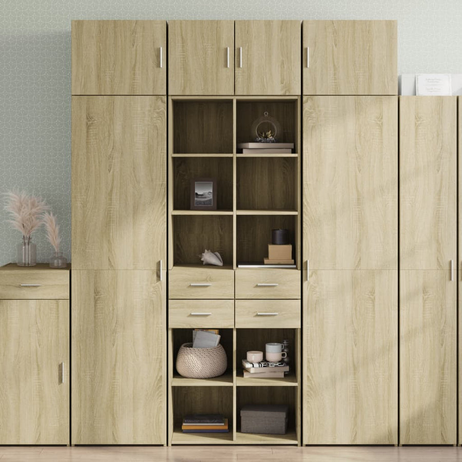 Hoge kast 70x42,5x185 cm bewerkt hout sonoma eikenkleurig