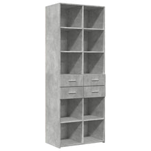 Hoge kast 70x42,5x185 cm bewerkt hout betongrijs