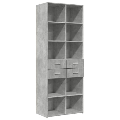 Hoge kast 70x42,5x185 cm bewerkt hout betongrijs