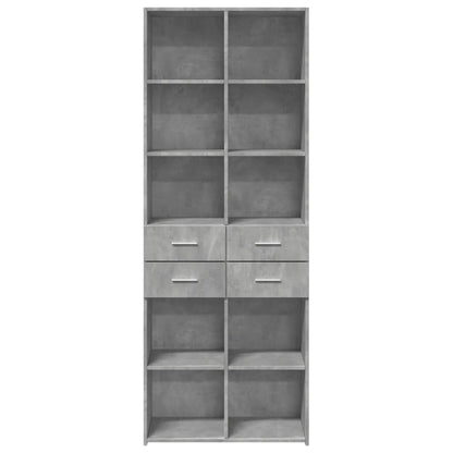 Hoge kast 70x42,5x185 cm bewerkt hout betongrijs