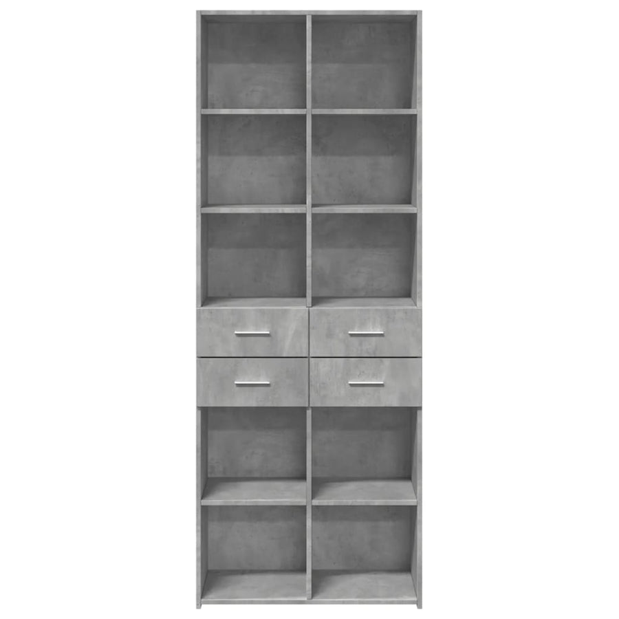 Hoge kast 70x42,5x185 cm bewerkt hout betongrijs