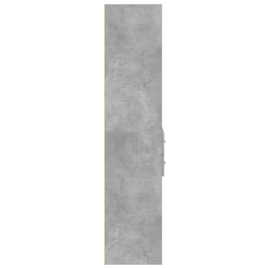 Hoge kast 70x42,5x185 cm bewerkt hout betongrijs