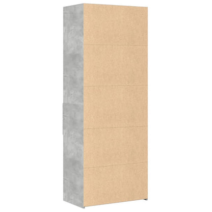 Hoge kast 70x42,5x185 cm bewerkt hout betongrijs