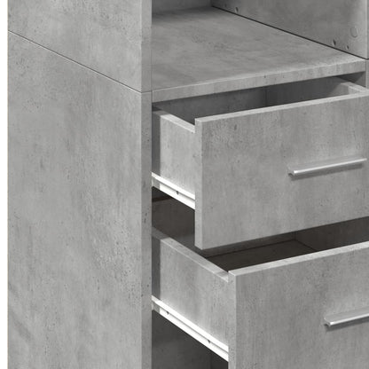 Hoge kast 70x42,5x185 cm bewerkt hout betongrijs