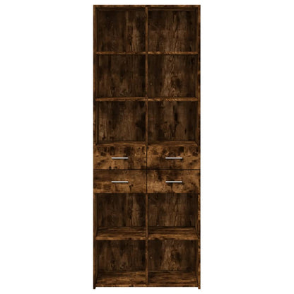Hoge kast 70x42,5x185 cm bewerkt hout gerookt eikenkleurig