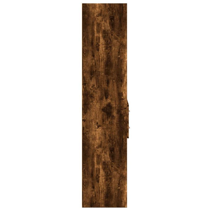 Hoge kast 70x42,5x185 cm bewerkt hout gerookt eikenkleurig