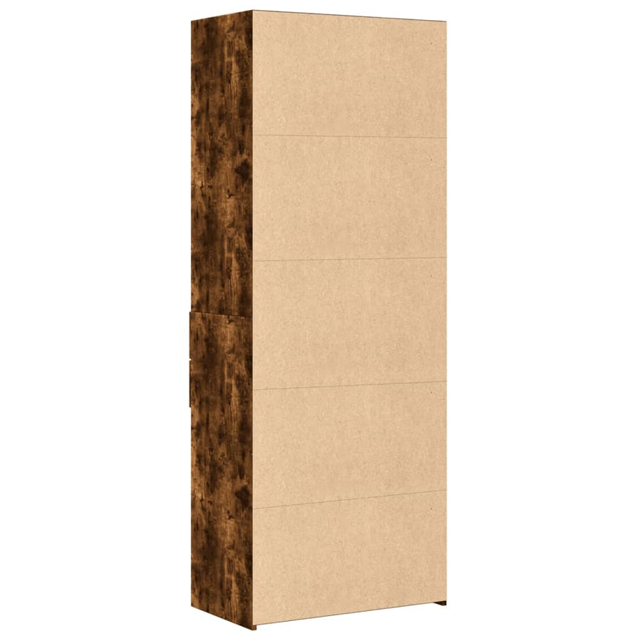 Hoge kast 70x42,5x185 cm bewerkt hout gerookt eikenkleurig