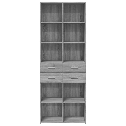 Hoge kast 70x42,5x185 cm bewerkt hout grijs sonoma eikenkleurig