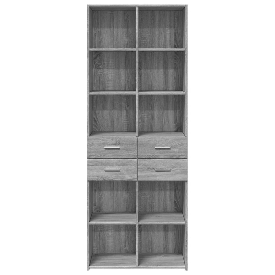 Hoge kast 70x42,5x185 cm bewerkt hout grijs sonoma eikenkleurig