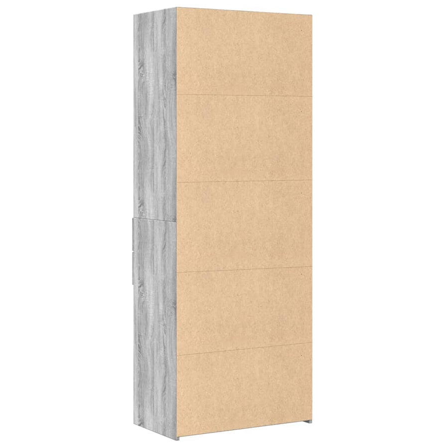 Hoge kast 70x42,5x185 cm bewerkt hout grijs sonoma eikenkleurig