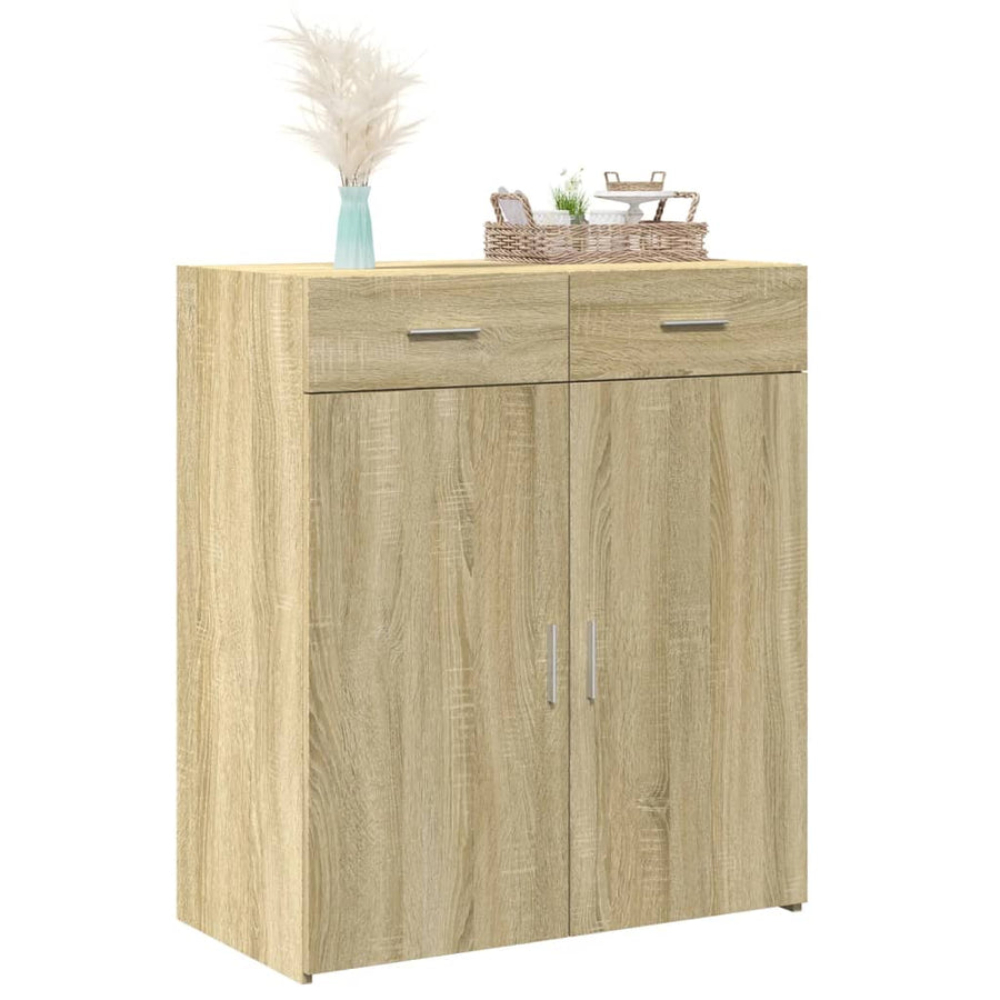 Dressoir 80x42,5x93 cm bewerkt hout sonoma eikenkleurig