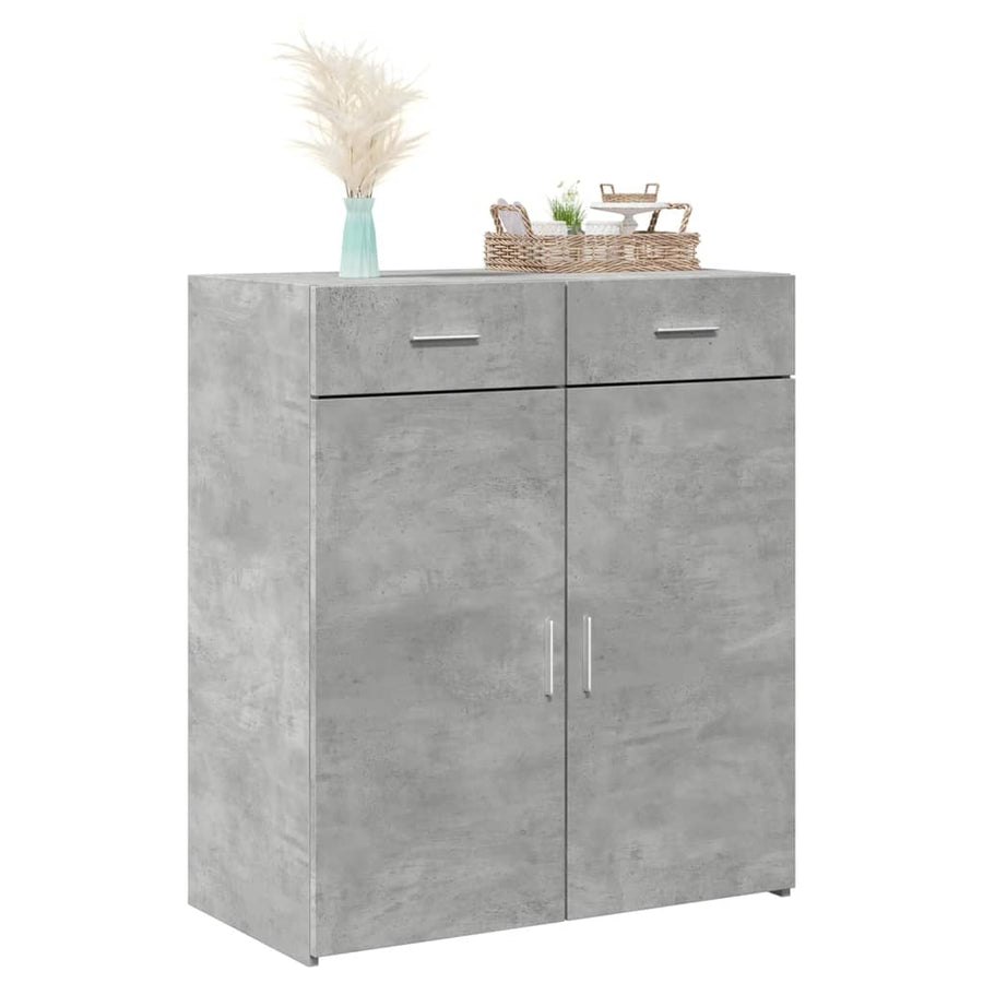 Dressoir 80x42,5x93 cm bewerkt hout betongrijs