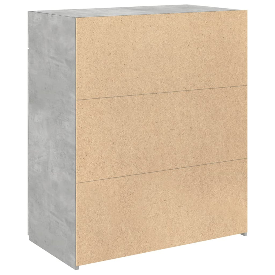 Dressoir 80x42,5x93 cm bewerkt hout betongrijs