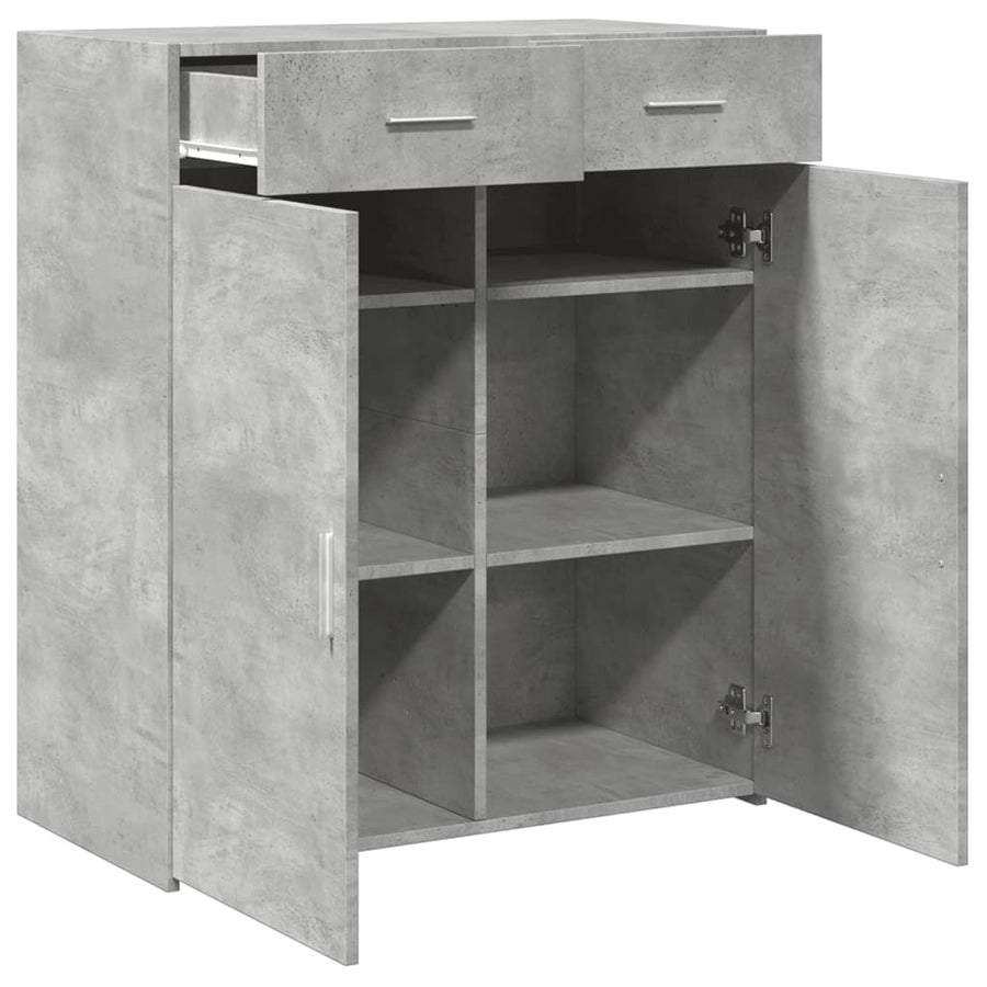 Dressoir 80x42,5x93 cm bewerkt hout betongrijs