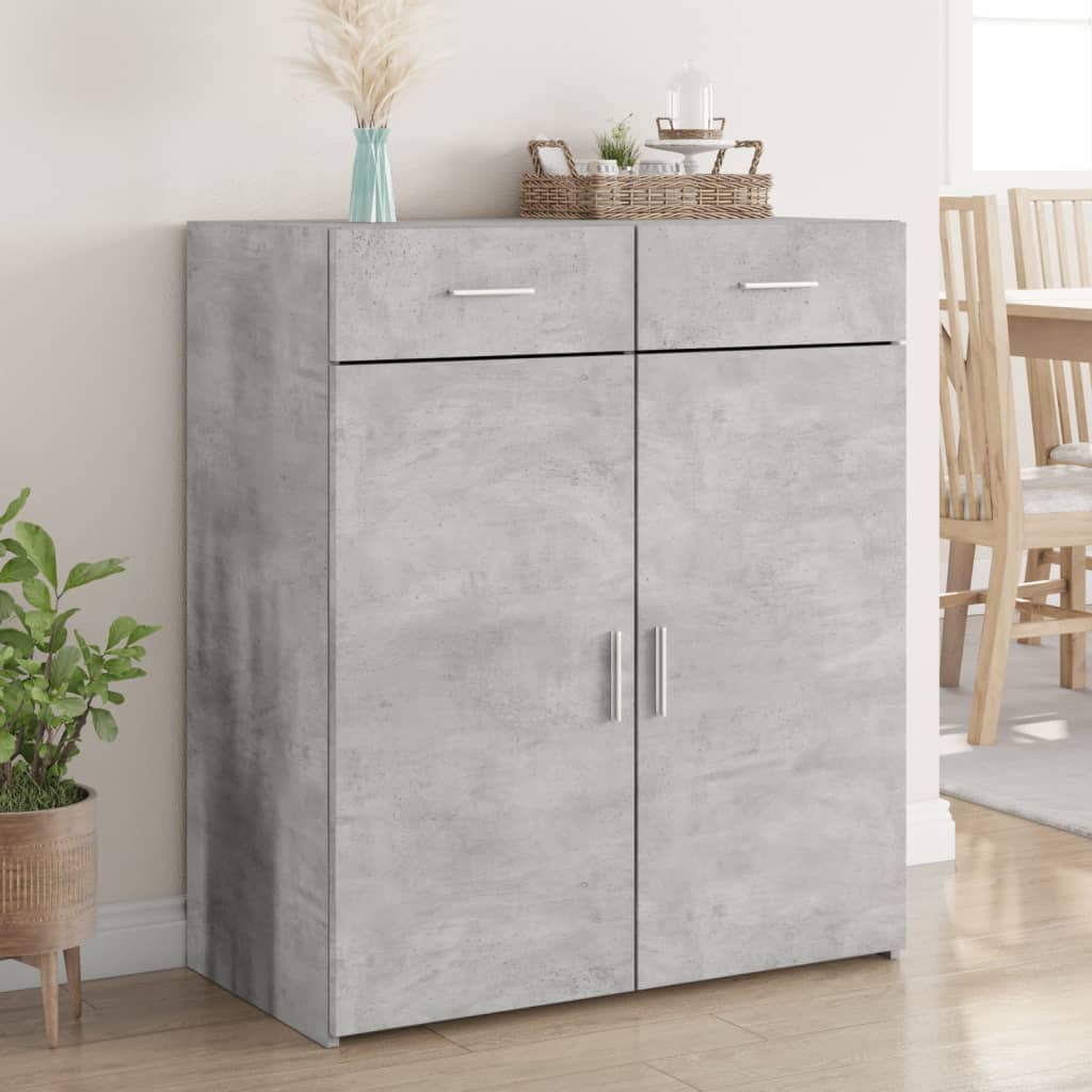 Dressoir 80x42,5x93 cm bewerkt hout betongrijs
