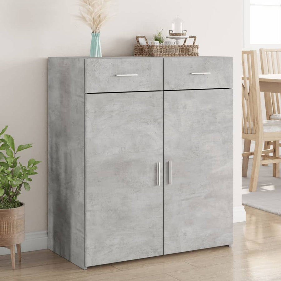 Dressoir 80x42,5x93 cm bewerkt hout betongrijs