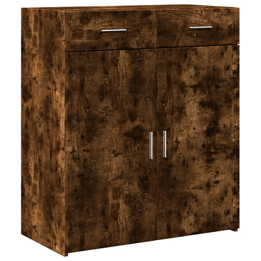 Dressoir 80x42,5x93 cm bewerkt hout gerookt eikenkleurig