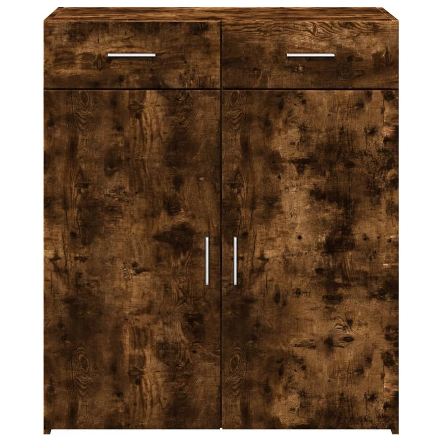 Dressoir 80x42,5x93 cm bewerkt hout gerookt eikenkleurig