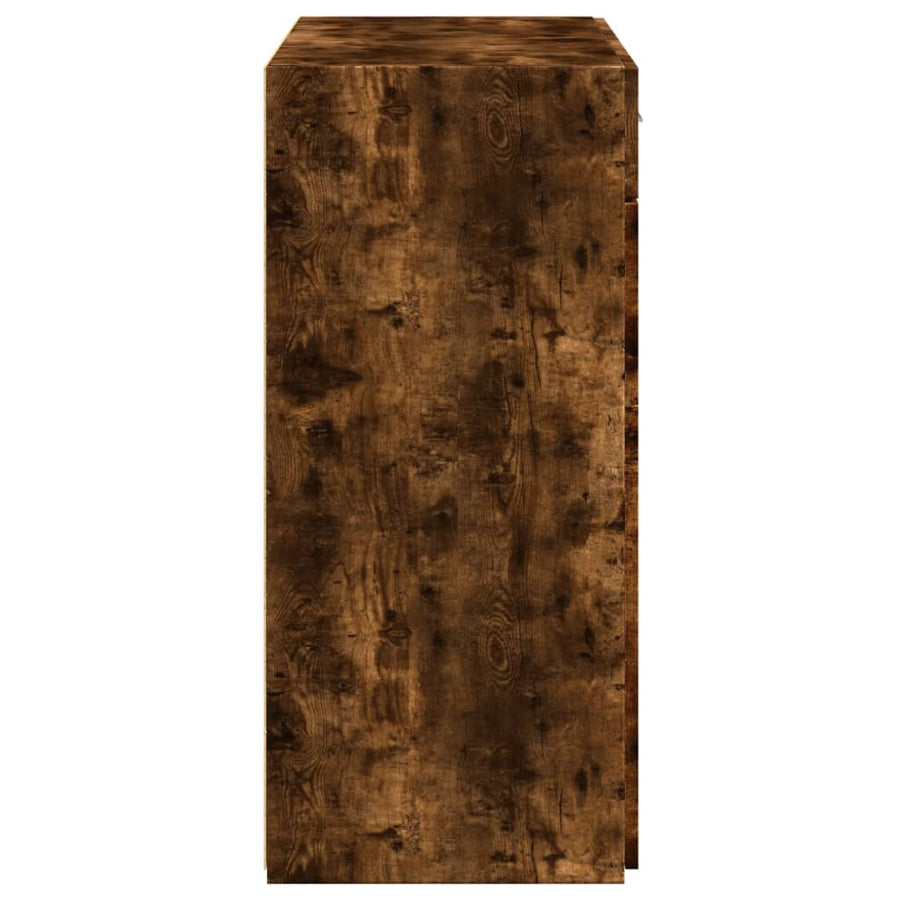 Dressoir 80x42,5x93 cm bewerkt hout gerookt eikenkleurig