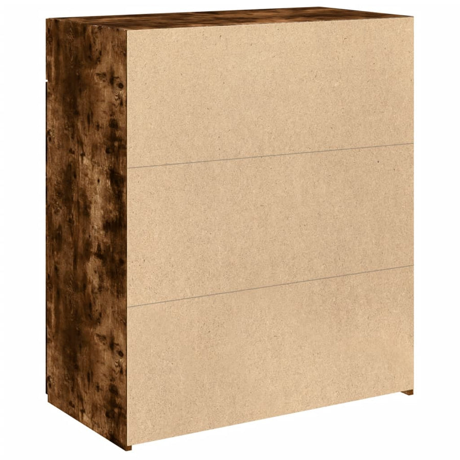 Dressoir 80x42,5x93 cm bewerkt hout gerookt eikenkleurig