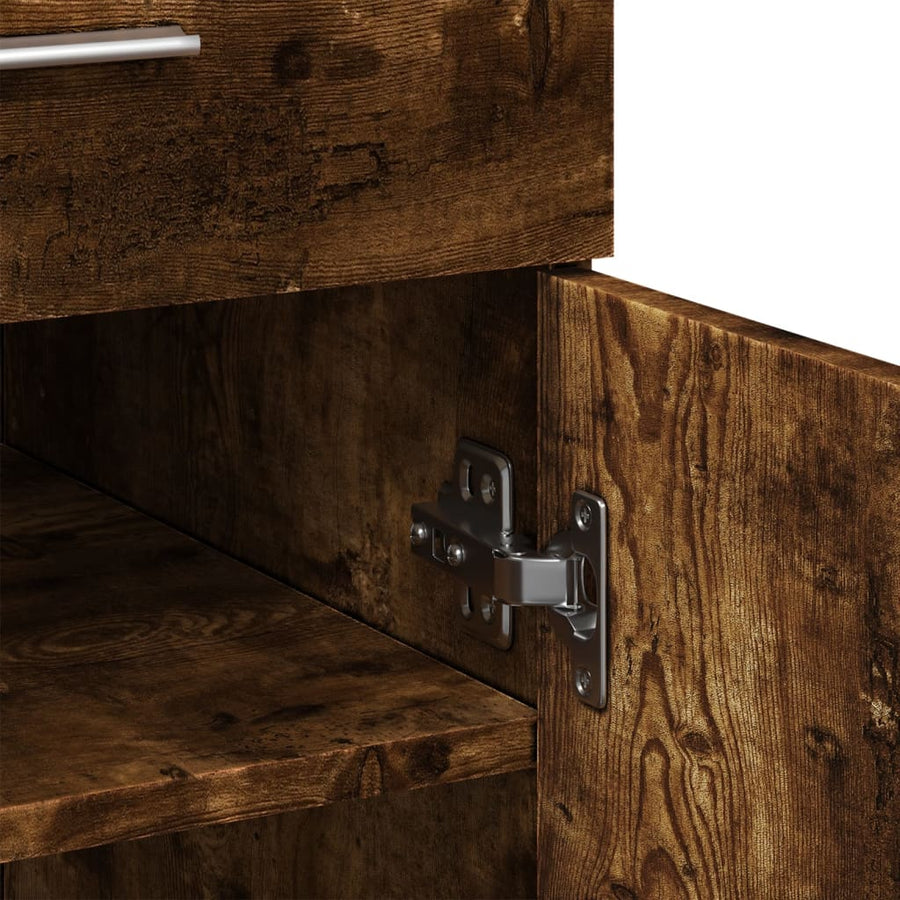 Dressoir 80x42,5x93 cm bewerkt hout gerookt eikenkleurig