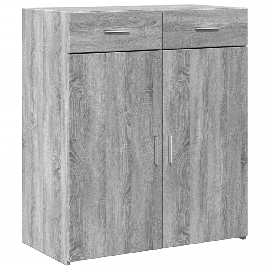 Dressoir 80x42,5x93 cm bewerkt hout grijs sonoma eikenkleurig