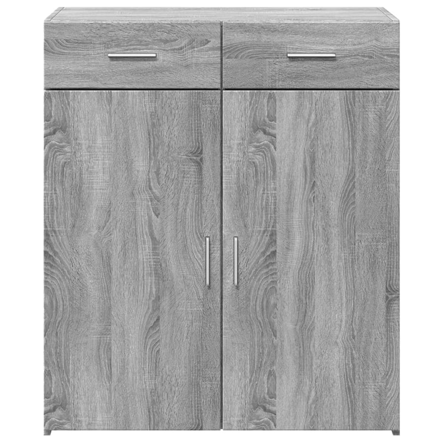 Dressoir 80x42,5x93 cm bewerkt hout grijs sonoma eikenkleurig